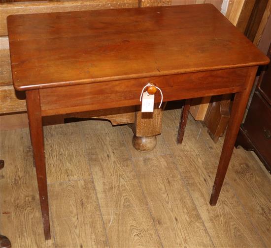 An early 19th century oak side table, fitted one drawer W.76cm